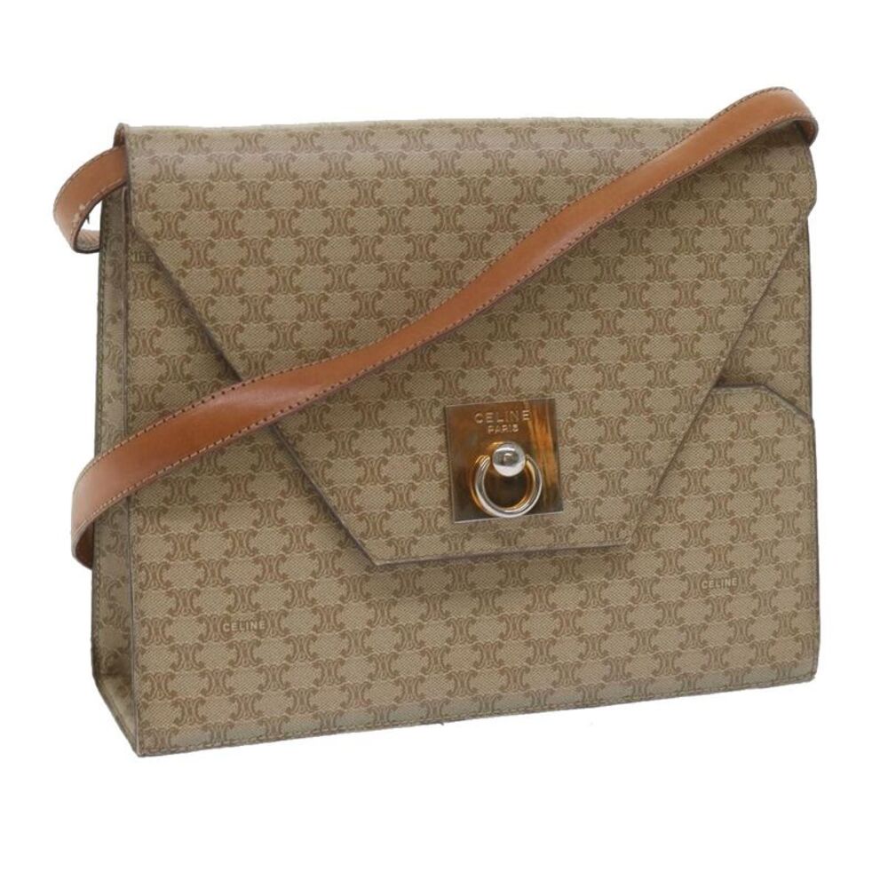 Celine Vintage Macadam Canvas Beige Canvas Backpack Bag